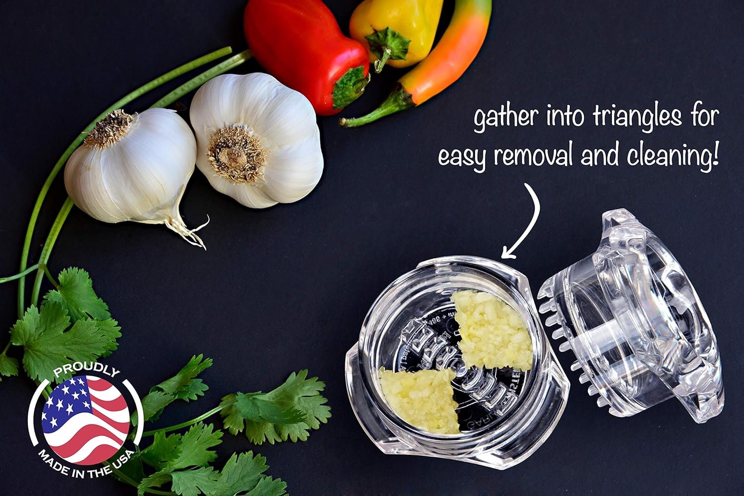 NexTrend Garlic Twister 4th Gen - Multifunctional Garlic/Ginger/Herb/Nuts, Garlic Press Kitchen Mincer and Grinder, Easy to Clean! (Green)