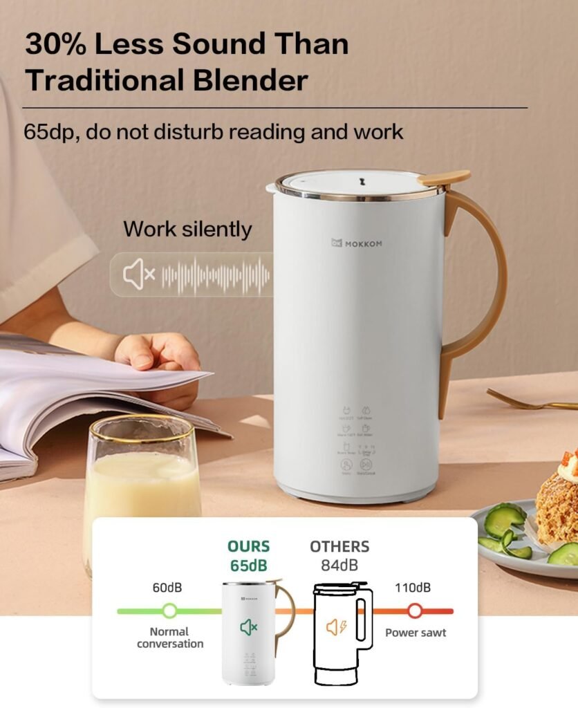 Automatic Nut Milk Maker, 20 oz Soy Milk Maker, Homemade Almond, Oat, Coconut, Soy, or Plant-Based Milk and Dairy Free Beverages, Almond Milk Maker with Delay Start/Boild Water/Self Clean - Green