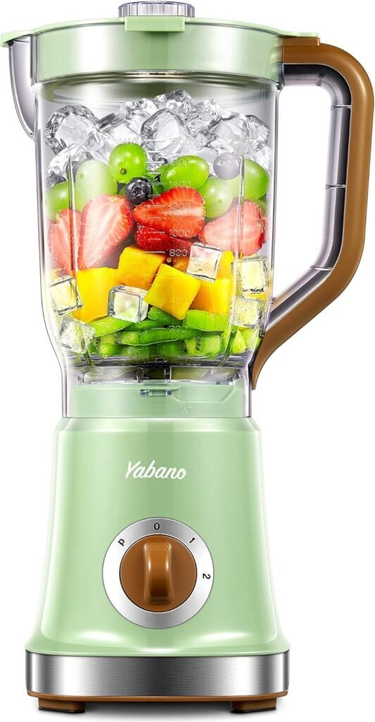 Professional Countertop Blender for High-Speed Shakes, Smoothies, Juicing  More - Crush Ice, Frozen Fruit, and More with 4 Stainless Steel Blades  60oz Jar - Easy to Clean, Perfect for Kitchen Use (Green)